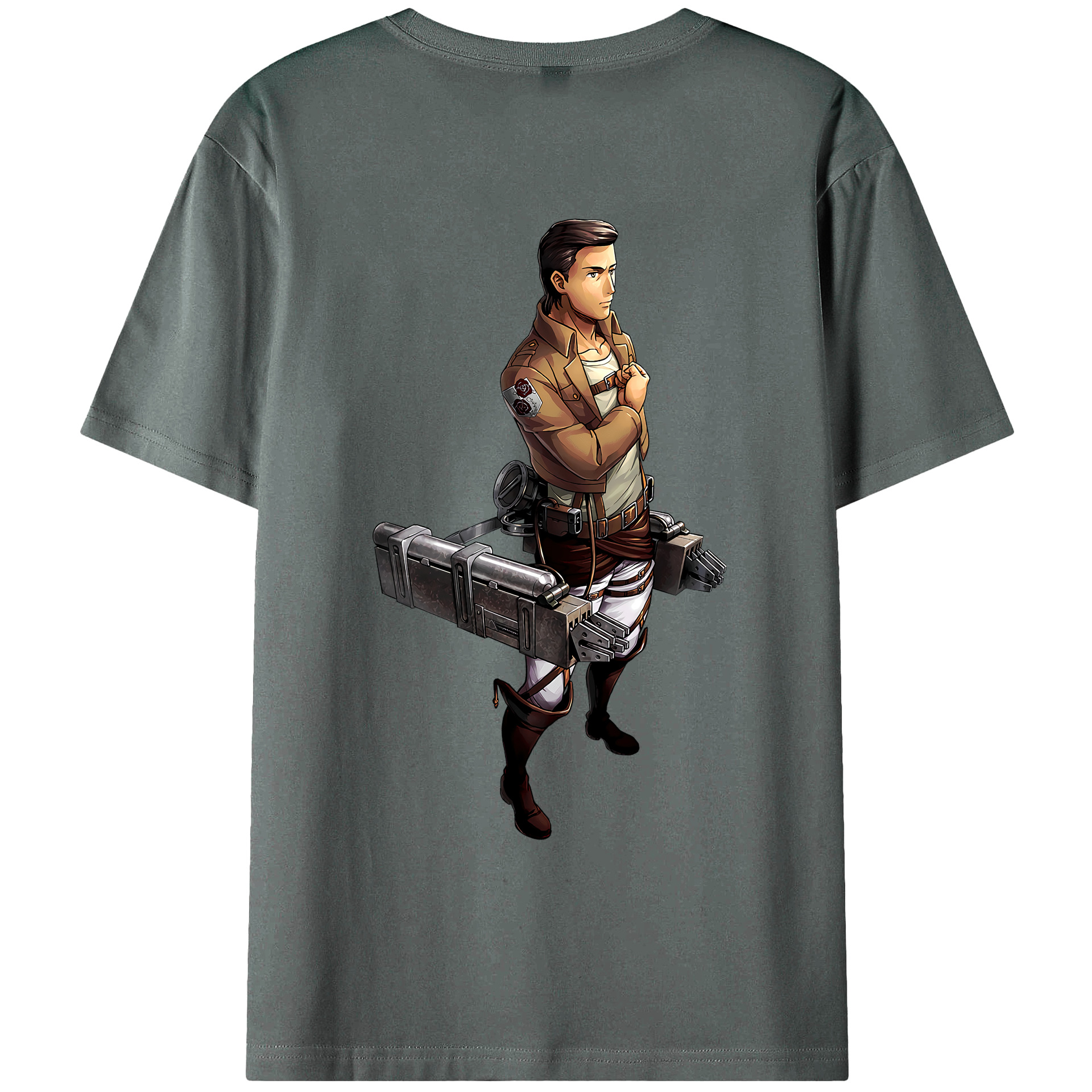 （画像用） 進撃の巨人 Attack on Titan 綿100％ メンズ半袖Tシャツ（バックプリント） 通気性